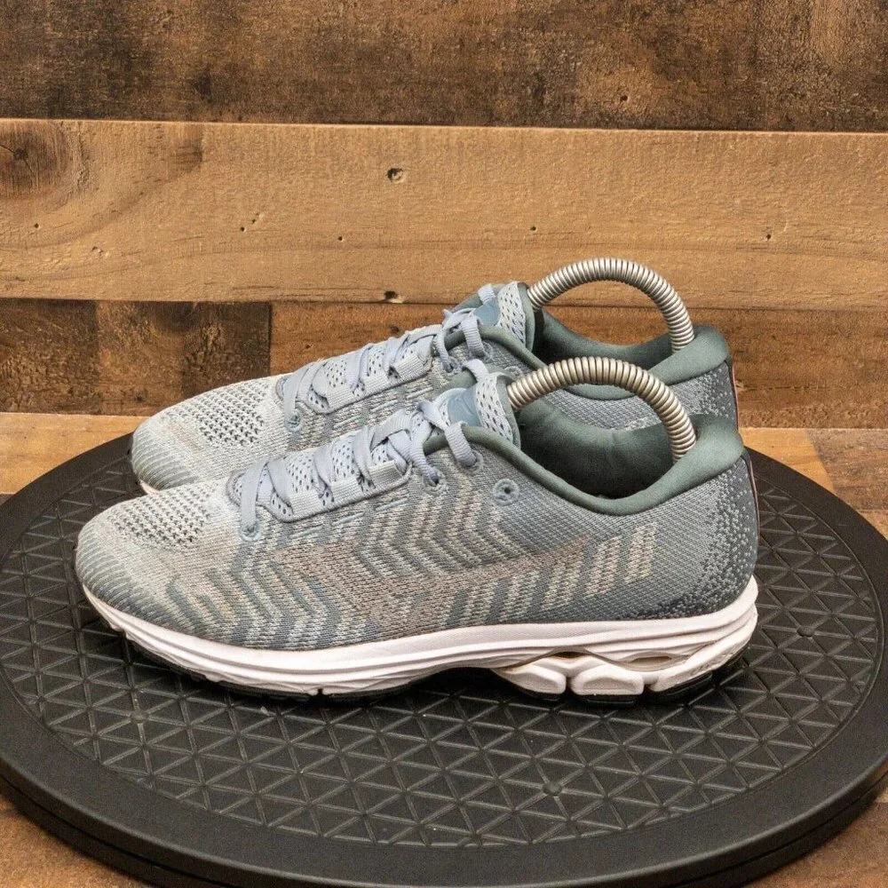 MIZUNO WAVE RIDER WAVE KNIT WOMENS ATHLETIC SHOES RUNNING GYM BLUE LOW SIZE 7.5